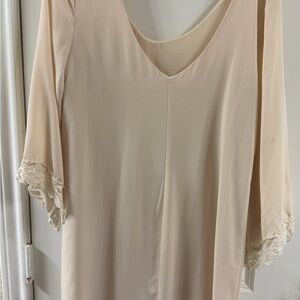 Astr Soft Cream Lace-Trim Mini Dress